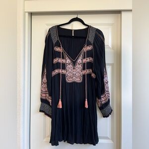 Free People Wind Willow Embroidered Tunic Dress